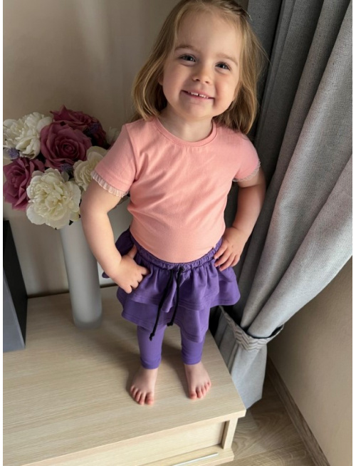 Teplákové legíny so sukňou - jednofarebné