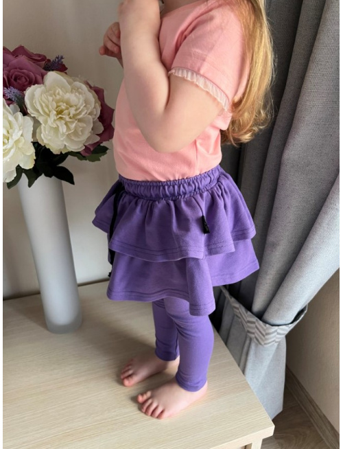 Teplákové legíny so sukňou - jednofarebné