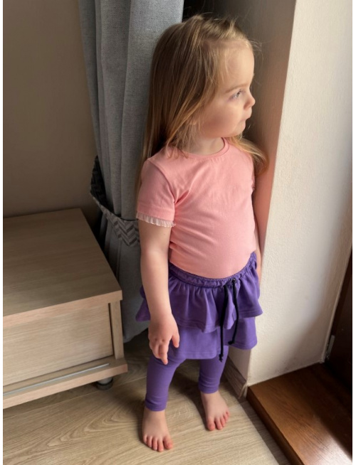 Teplákové legíny so sukňou - jednofarebné