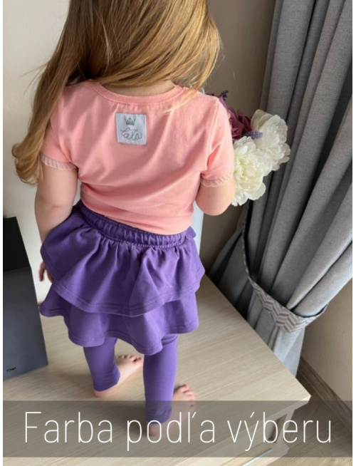 Teplákové legíny so sukňou - jednofarebné