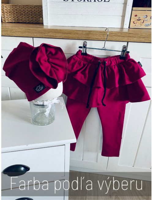 Teplákové legíny so sukňou - jednofarebné