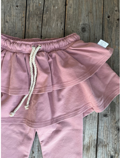 Teplákové legíny so sukňou - jednofarebné