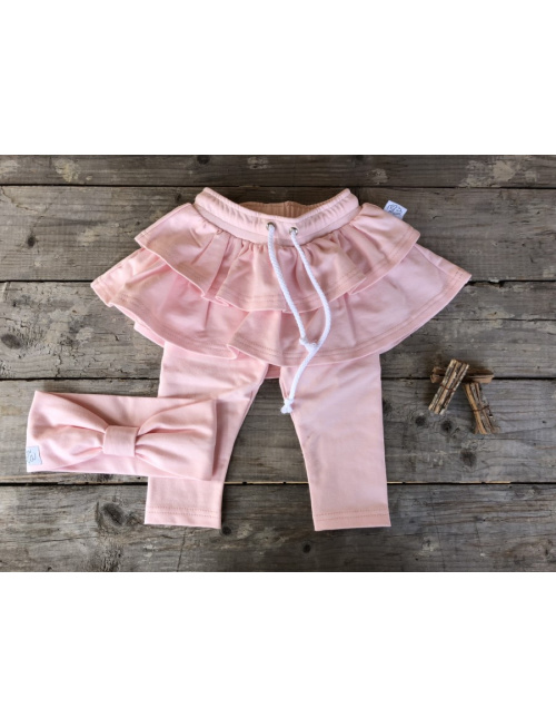 Teplákové legíny so sukňou - jednofarebné