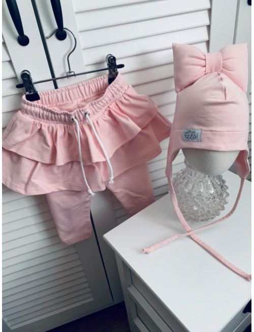 Teplákové legíny so sukňou - jednofarebné