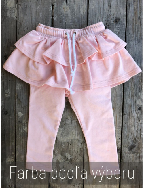 Teplákové legíny so sukňou - jednofarebné