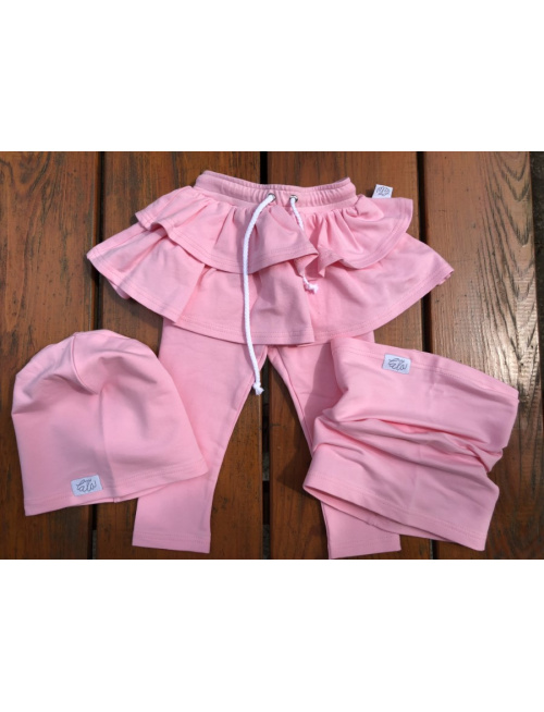 Teplákové legíny so sukňou - jednofarebné