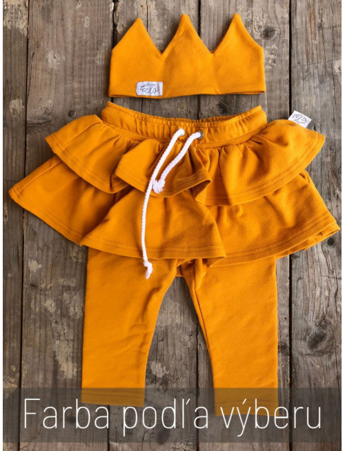 Teplákové legíny so sukňou - jednofarebné