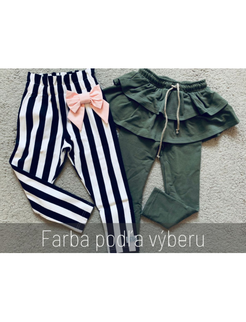 Teplákové legíny so sukňou - jednofarebné