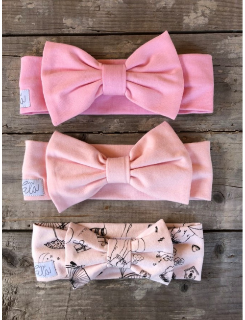 Tepláková čelenka s BIG mašľou - jednofarebná