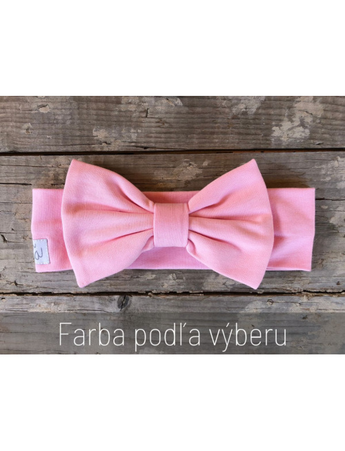 Tepláková čelenka s BIG mašľou - jednofarebná