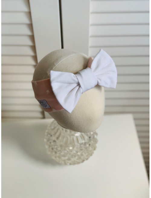 Tepláková čelenka s BIG mašľou - kombinovaná