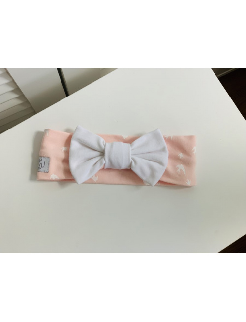 Tepláková čelenka s BIG mašľou - kombinovaná