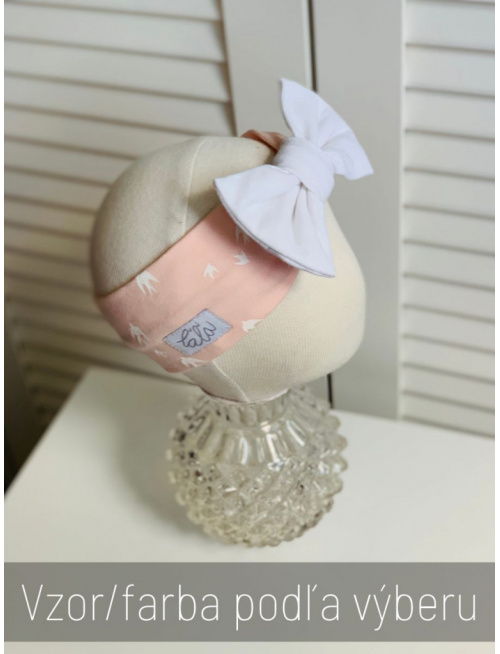 Tepláková čelenka s BIG mašľou - kombinovaná