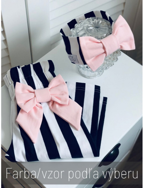 Úpletová čelenka s BIG mašľou - kombinovaná