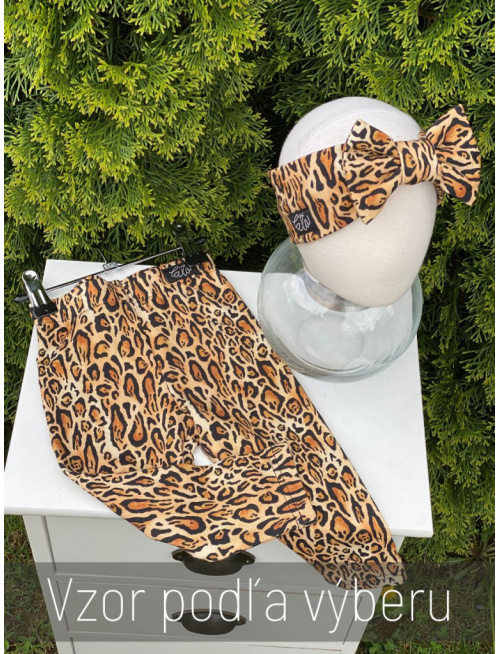 Úpletová čelenka s BIG mašľou - vzorovaná