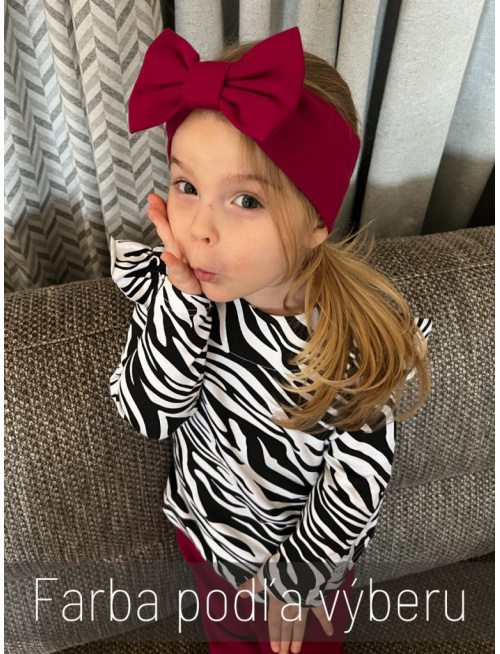 Tepláková čelenka s BIG mašľou - jednofarebná