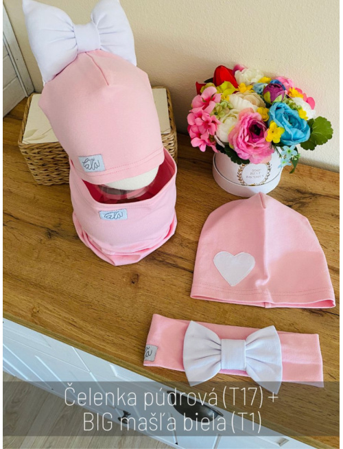 Tepláková čelenka s BIG mašľou - kombinovaná