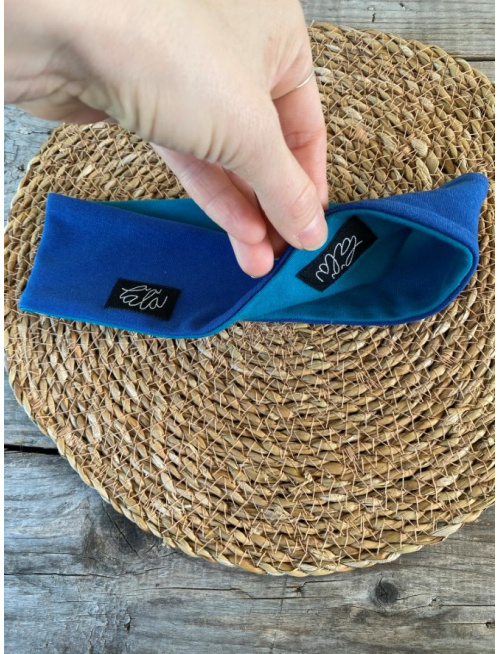 Tepláková rovná čelenka obojstranná jednofarebná