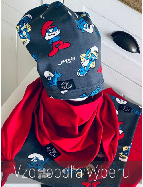 Šmolko čiapka + tunel (vzorovaný set)