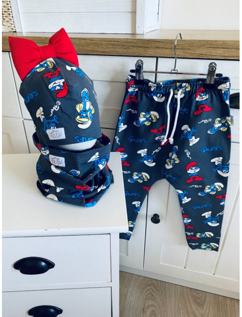 Čiapka s BIG mašľou+ tunel (vzorovaný set)