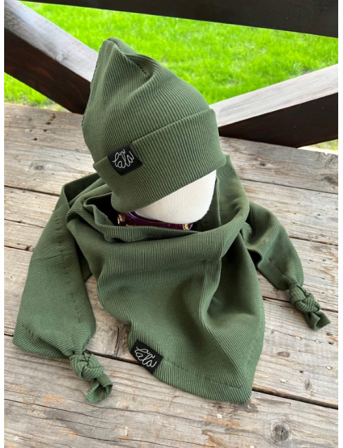 Rebro PLYTKÁ čiapka - machová