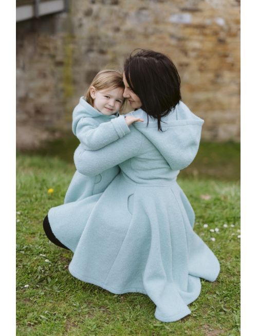 Buklé kabát LADY - mentol - LEN DO VYPREDANIA ZÁSOB