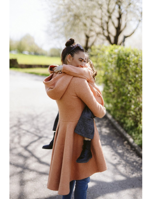 Buklé kabát LADY - hnedý - LEN DO VYPREDANIA ZÁSOB