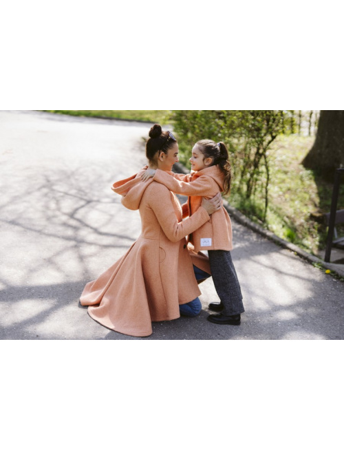 Buklé kabát LADY - hnedý - LEN DO VYPREDANIA ZÁSOB