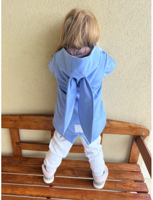 Rastúca softshell bunda so stojačikovou kapucňou - DOMI s uškami - jeseň/ZIMA