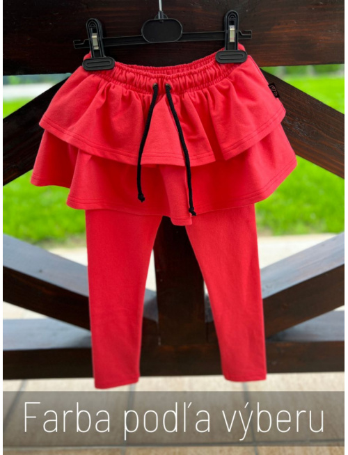 Teplákové legíny so sukňou - jednofarebné