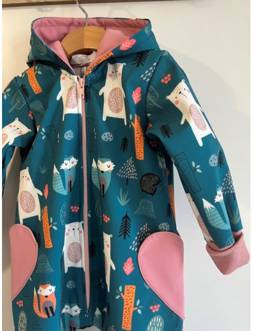 Overal s rastúcimi manžetami, vreckami a uškami - softshell - vzorovaný - JESEŇ/ZIMA