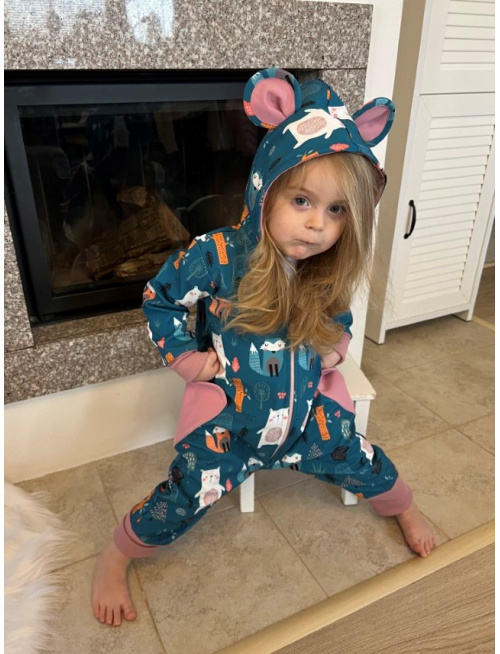 Overal s rastúcimi manžetami, vreckami a uškami - softshell - vzorovaný - JESEŇ/ZIMA