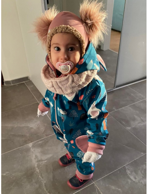 Overal s rastúcimi manžetami, vreckami a uškami - softshell - vzorovaný - JESEŇ/ZIMA