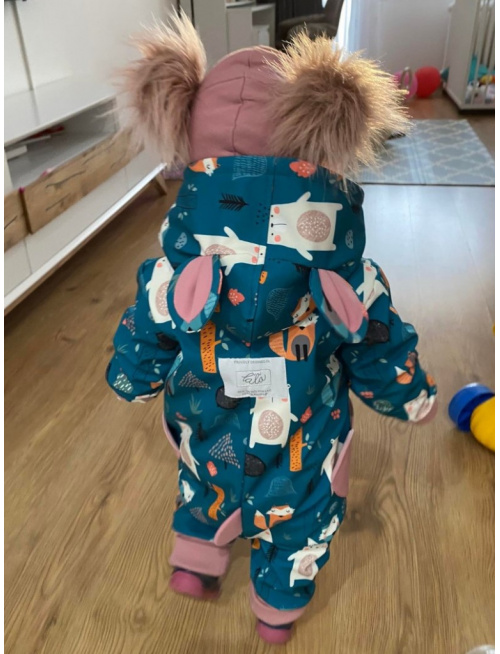 Overal s rastúcimi manžetami, vreckami a uškami - softshell - vzorovaný - JESEŇ/ZIMA