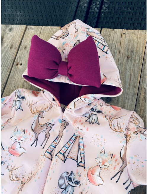 Overal s rastúcimi manžetami, vreckami a mašľou - softshell - vzorovaný - JESEŇ/ZIMA