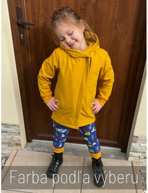 Rastúca softshell bunda so šikmozipsom ALEX - jednofarebná - jeseň/ZIMA