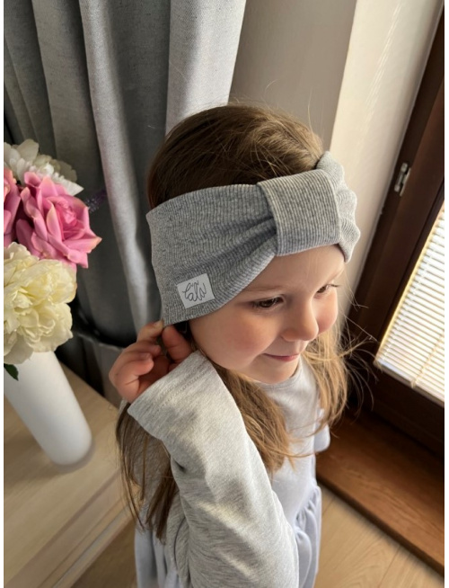 Rebro čelenka TURBAN - stredne sivý melír