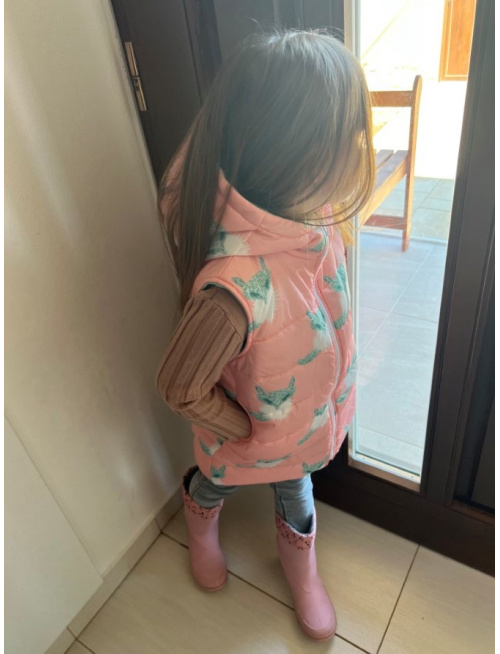 Rastúca vesta LÍŠKA so stojačikovou kapucňou - DOMI