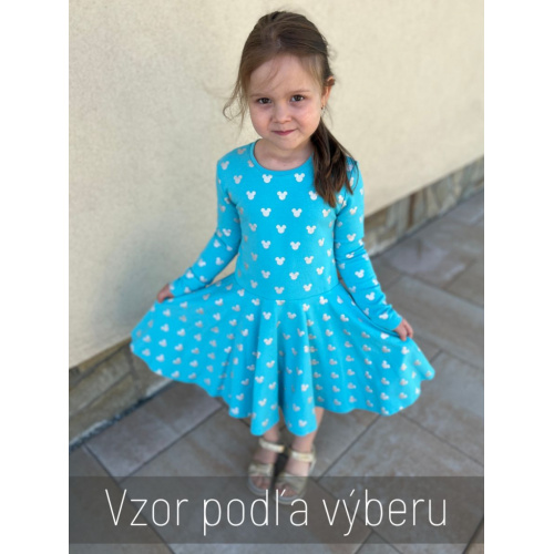 Teplákové šaty s kruhovou sukňou Lucia - vzorované