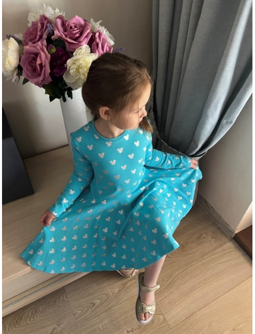 Teplákové šaty s kruhovou sukňou Lucia - vzorované