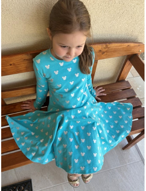 Teplákové šaty s kruhovou sukňou Lucia - vzorované