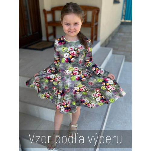 Teplákové šaty s kruhovou sukňou Lucia - vzorované