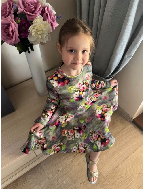 Teplákové šaty s kruhovou sukňou Lucia - vzorované