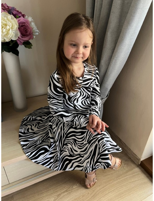 Teplákové šaty s kruhovou sukňou Lucia - vzorované