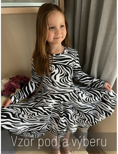 Teplákové šaty s kruhovou sukňou Lucia - vzorované