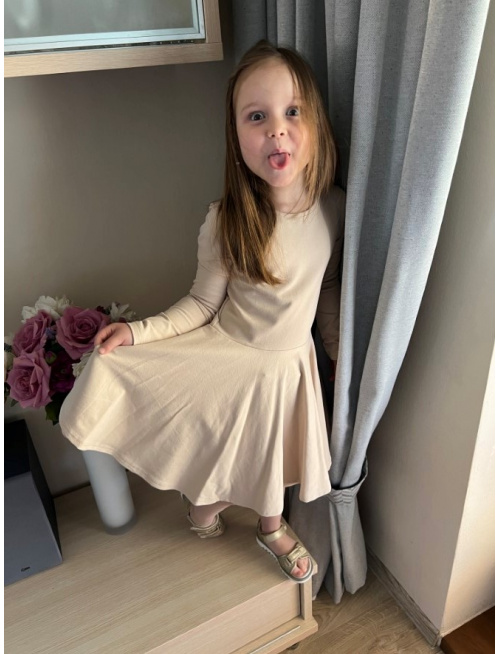 Teplákové šaty s kruhovou sukňou Lucia - jednofarebné