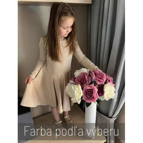 Teplákové šaty s kruhovou sukňou Lucia - jednofarebné