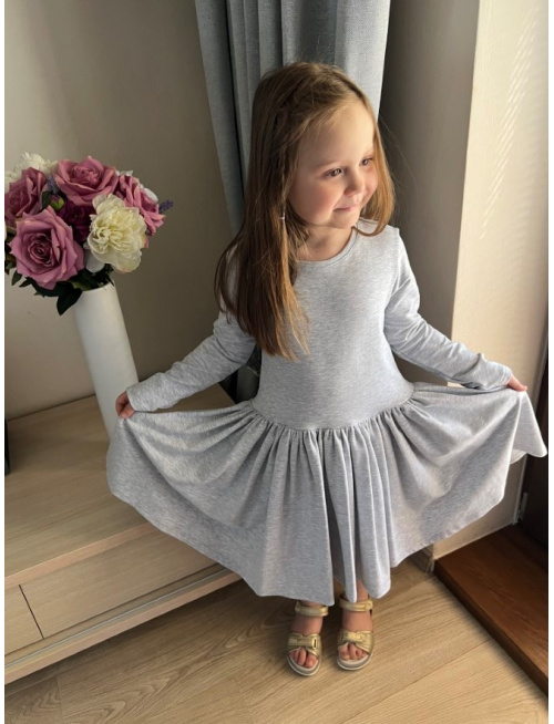 Bohémske teplákové šaty s vlečkou Lina - jednofarebné