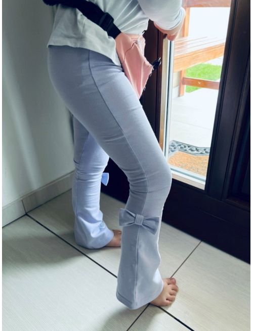 Úpletové legíny - zvonové s mašličkou