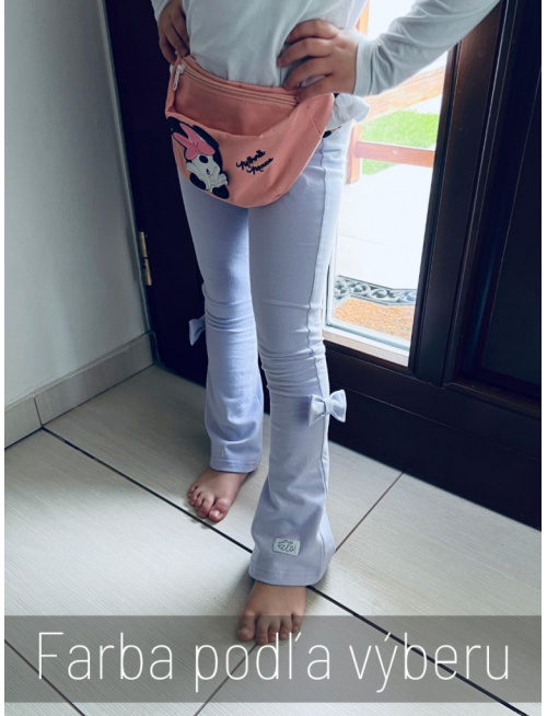 Úpletové legíny - zvonové s mašličkou